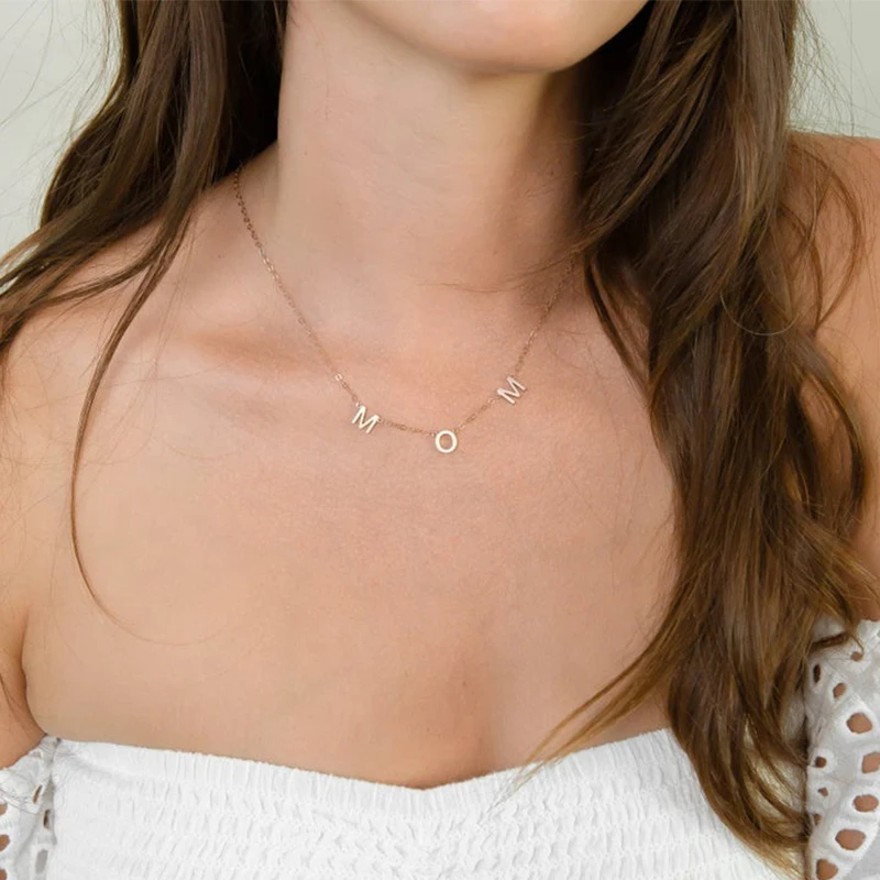 Ожерелье с буквами имя для женщин на заказ ювелирные изделия из нержавеющей