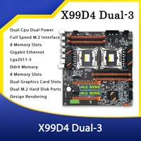 x99 cpu motherboard dual xeon lga 2011 v3 8 dimm ddr4 266624002133mhz ext atx four channel desktop mainboard m 2 slot 2011 3