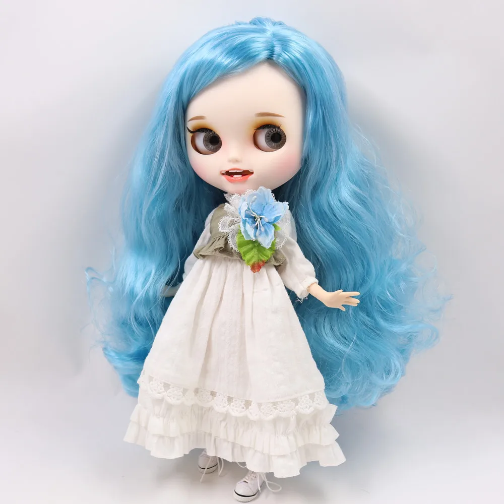 Ледяной DBS Blyth кукольные нет. BL6227 голубые волосы резные губы клыки матовая лицевая