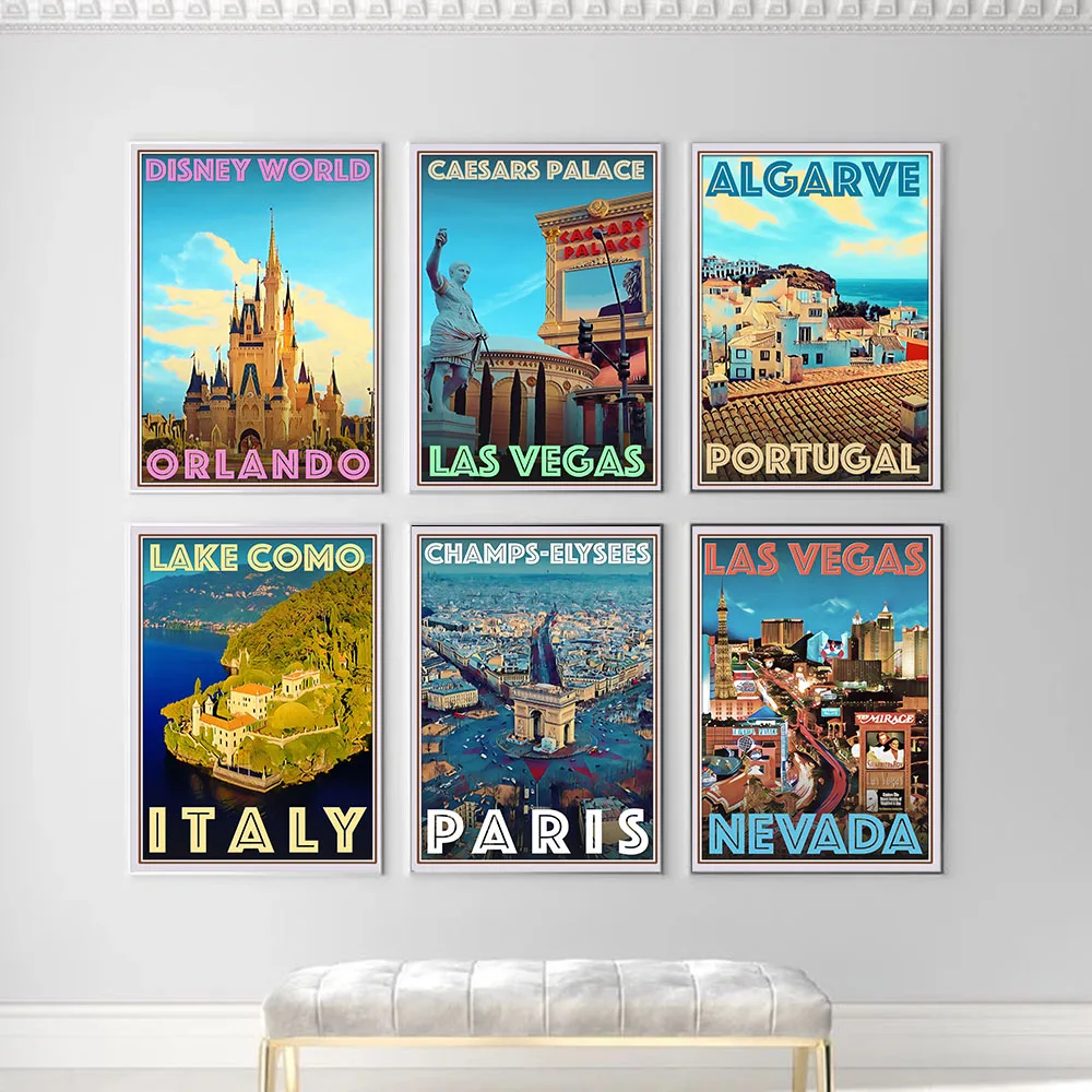 

Постеры и принты для путешествий в винтажном стиле, Картина на холсте с изображением национального пейзажа, настенные картины для гостиной,...