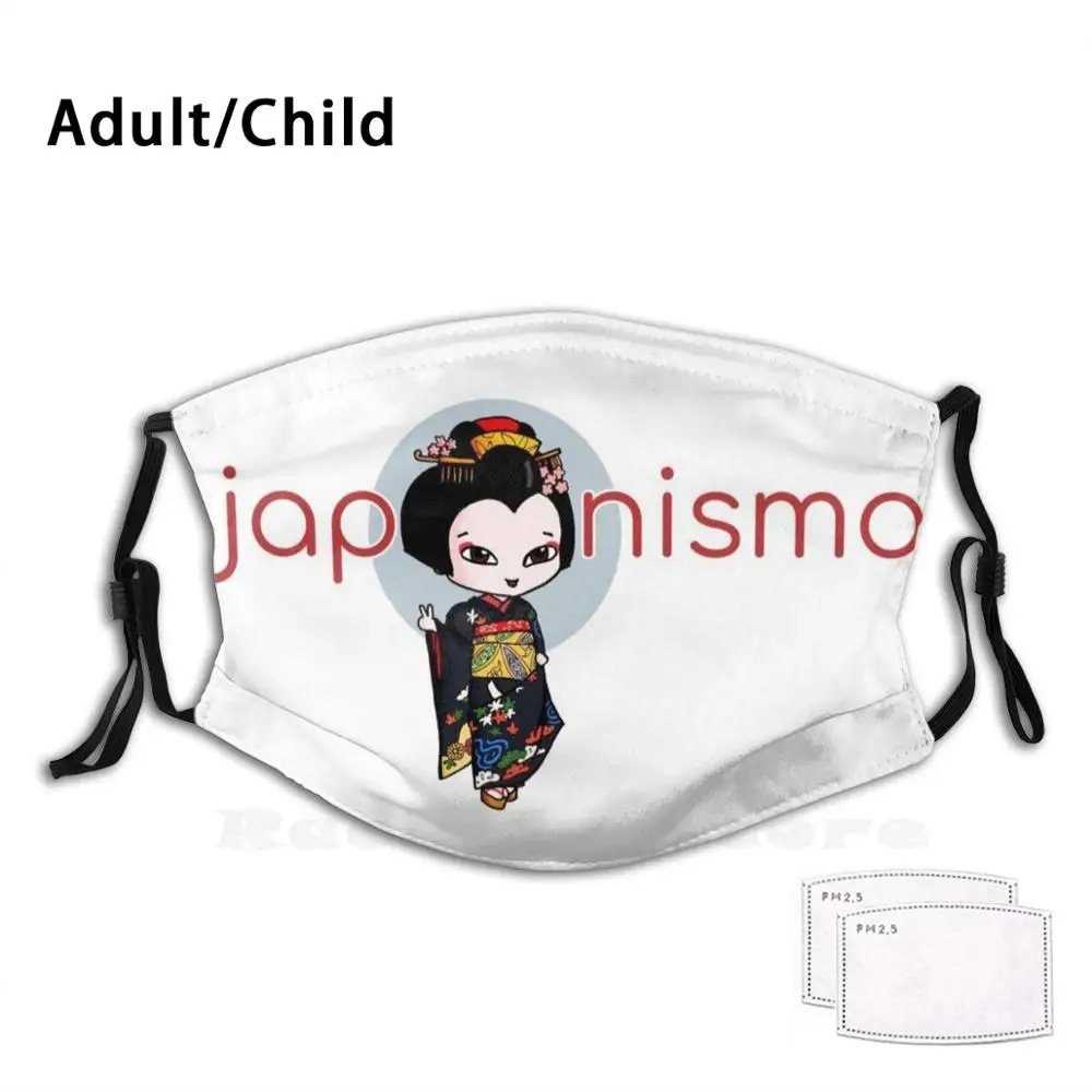 

Моющаяся маска для рта с принтом логотипа Chibi Maiko, маска для защиты от пыли, гейши, японский Maiko кимоно, Chibi Maiko, Chibi Geisha