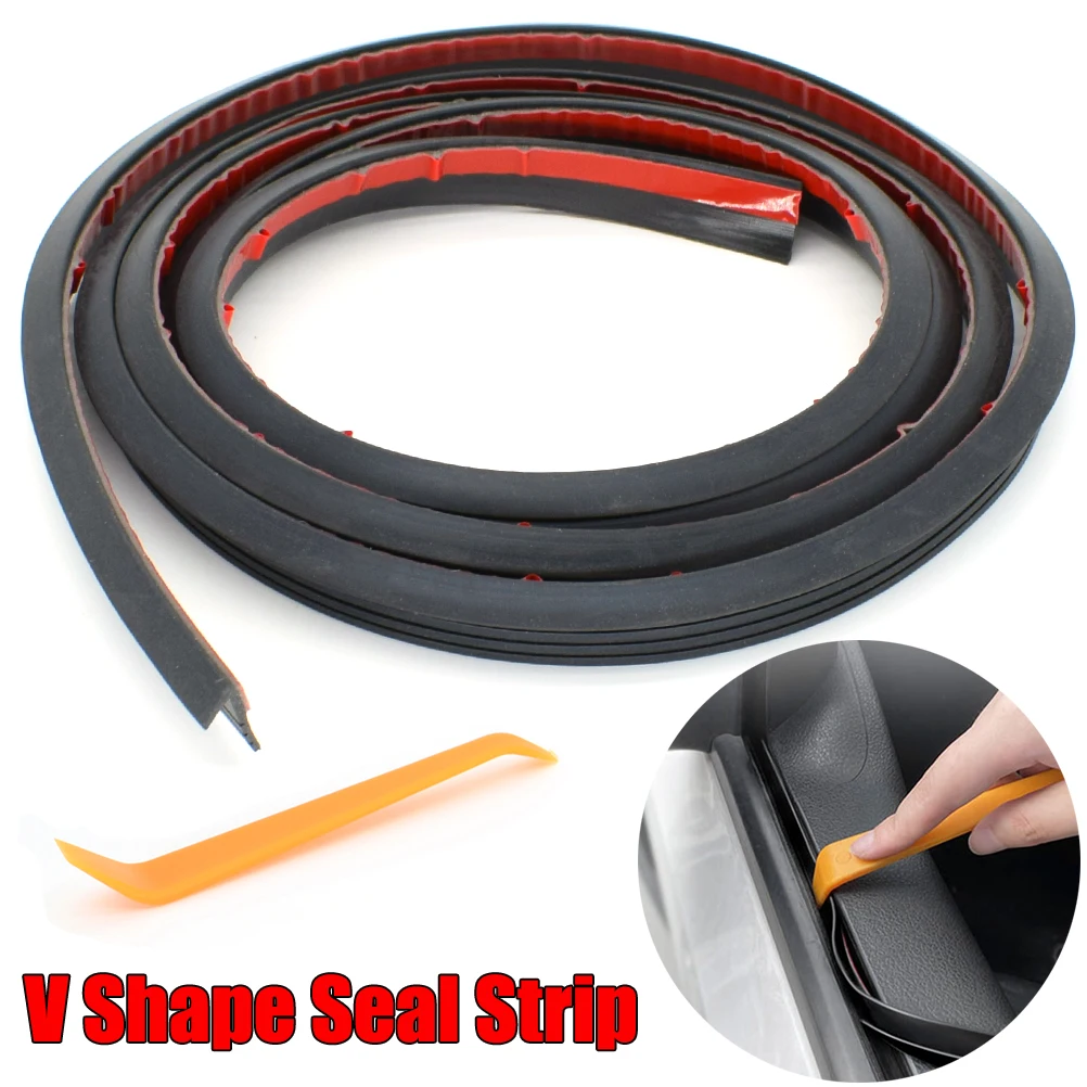 

4M Car Windows Seal Strip V Type Side Door Sealing Strips Rubber Filler Noise Insulation Weatherstrip Sealant Tool Accessories