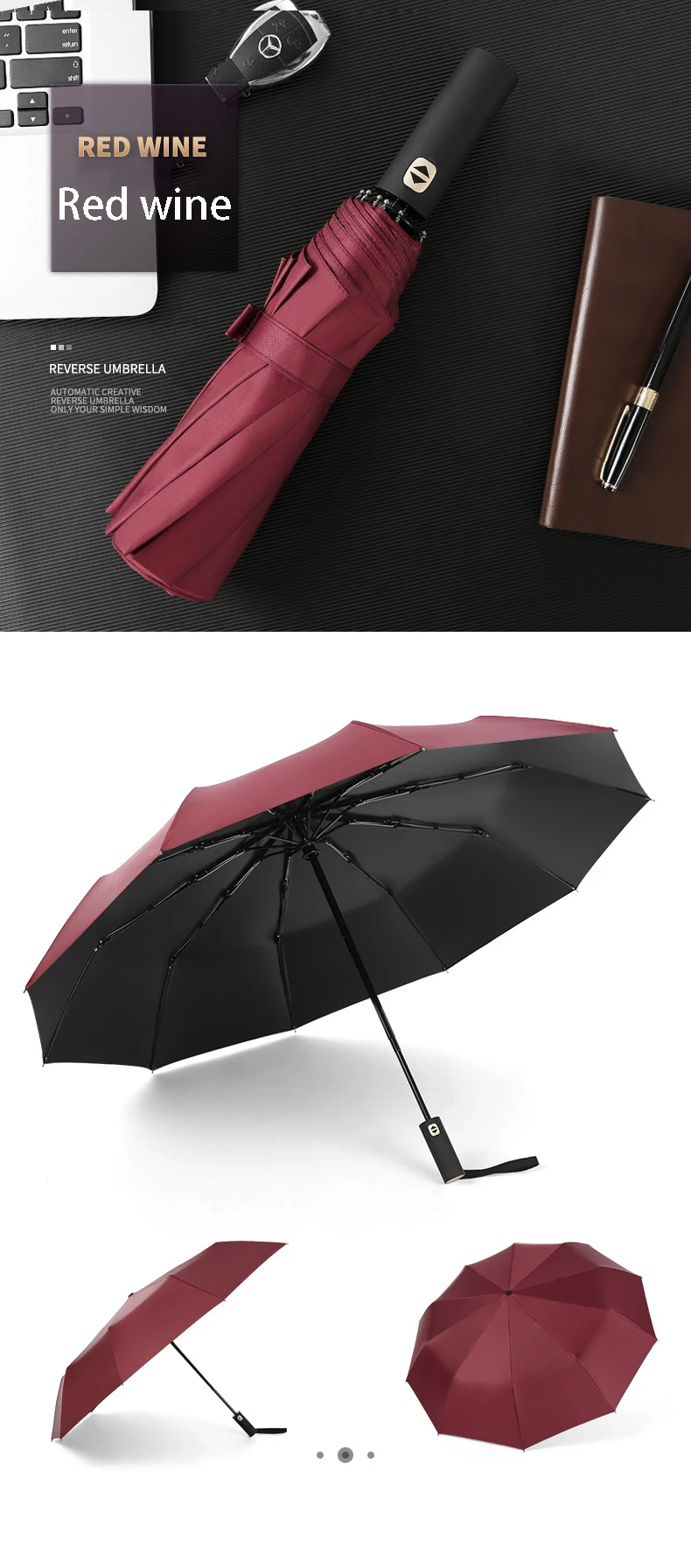 Explosion models automatic umbrella three fold windproof umbrella men and women sun umbrella three fold black plastic umbrella