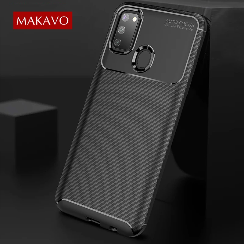 Чехол для samsung Galaxy M30s мягкий силиконовый чехол из углеродного волокна ТПУ