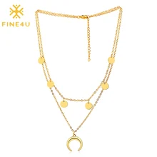 Ожерелье с подвеской в виде полумесяца FINE4U N339 для женщин