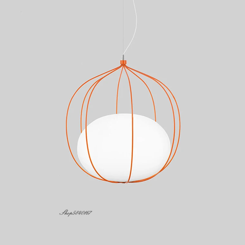 Новый современный подвесные светильники железной клетке Стекло Hanglamp освещение