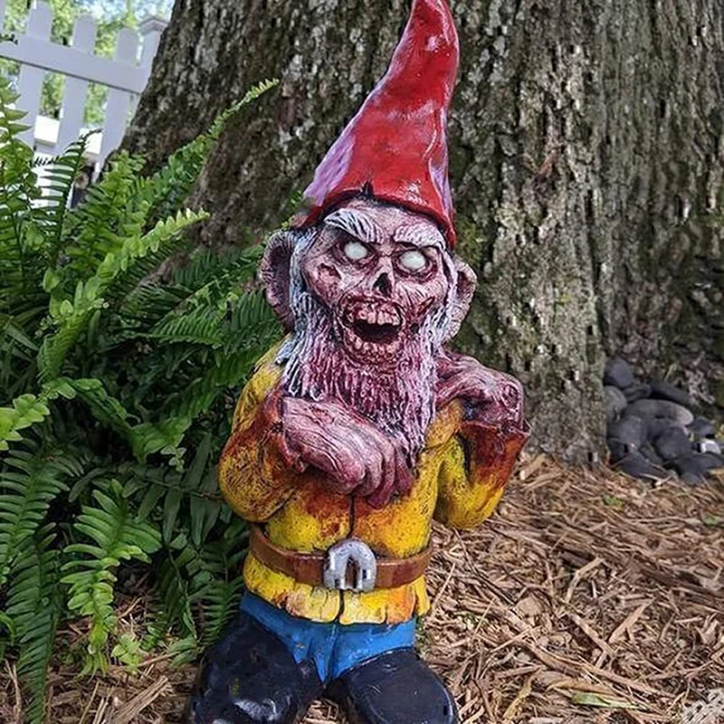 

Resin Zombie Gnome Ormament Unique Durable Environmently Friendly Horror Series for Outdoor Patio Garden Festival B88