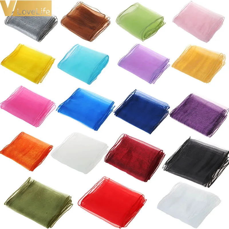 

50pcs Wedding Chair Bows Organza Chair Sashes Wedding Chair Knot Band Belt Ties For Weddings Banquet High Quality Decoration