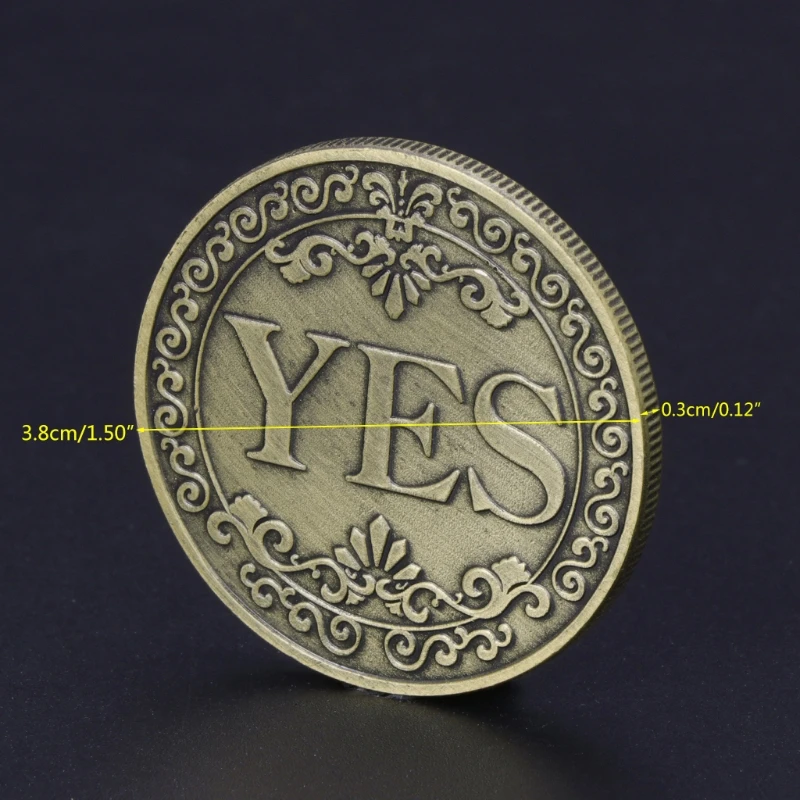 

YES or NO Commemorative Coin Floral YES NO Letter Coin Classic Magic Tricks TOYS