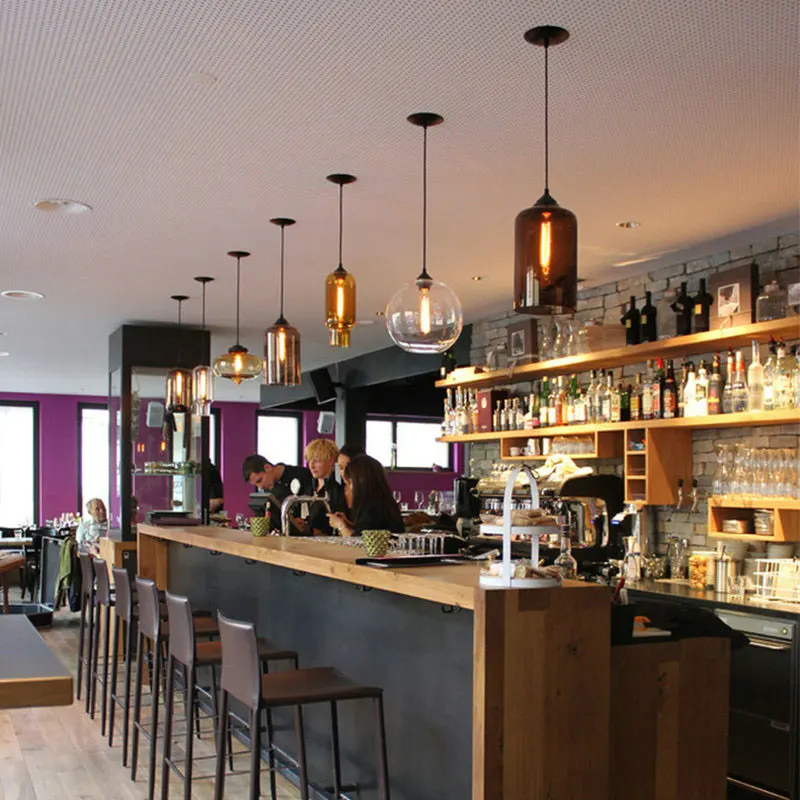 Витражный подвесной светильник для кафе современная светодиодная лампа в стиле