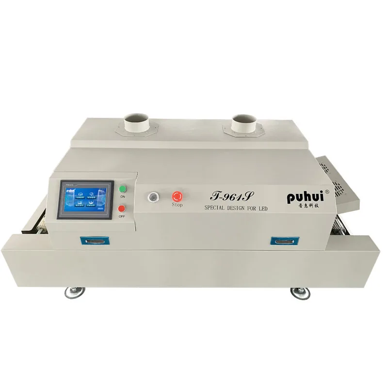 

PUHUI T-961S Smart LCD Touch Screen PCB Soldering Machine 6 Heating Zones SMT Infrared Conveyor Reflow Oven