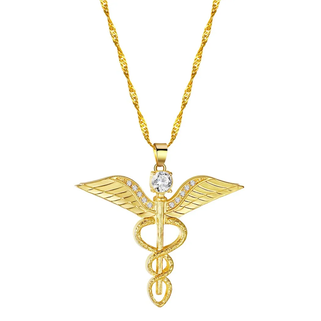 

Kinitial Crystal Wing Pendant Necklace For Women Double Snake Bijoux Maxi Statement Necklaces Collier Charm Choker Jewelry