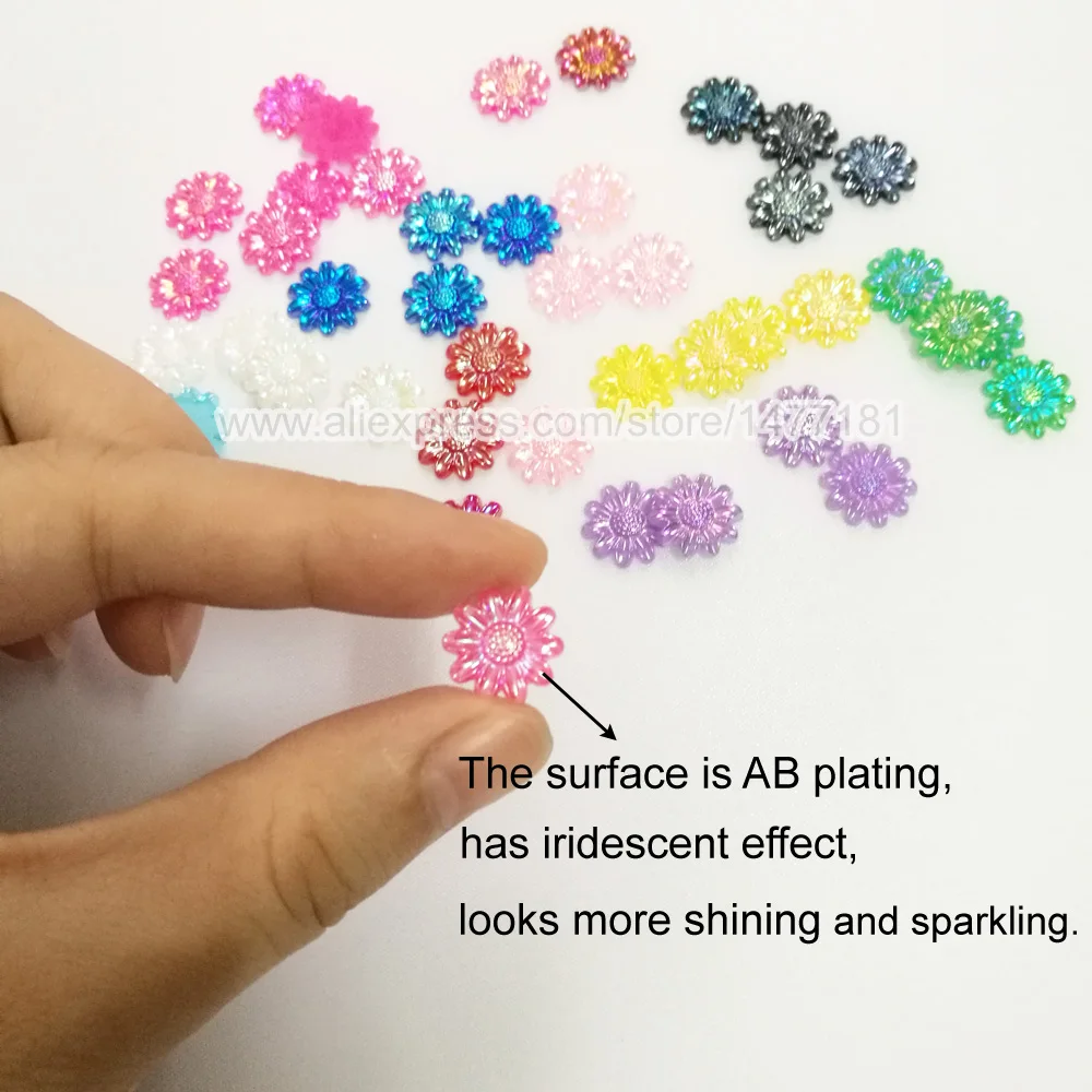 100 шт 12 мм акриловые очаровательные маленькие подсолнухи украшения плоская