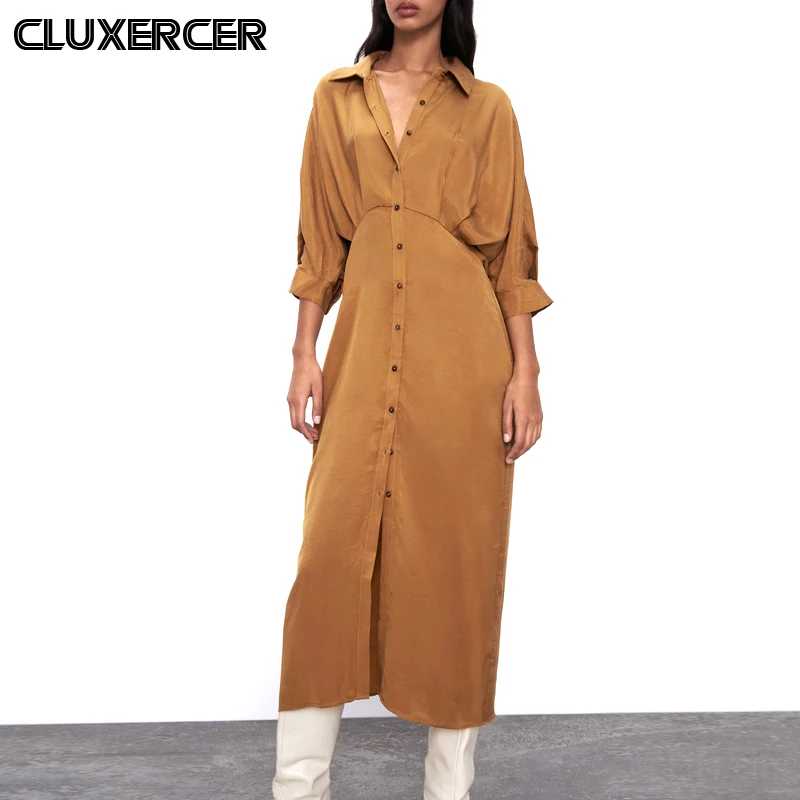 Женские винтажные Вечерние Платья макси с рукавами фонариками повседневные