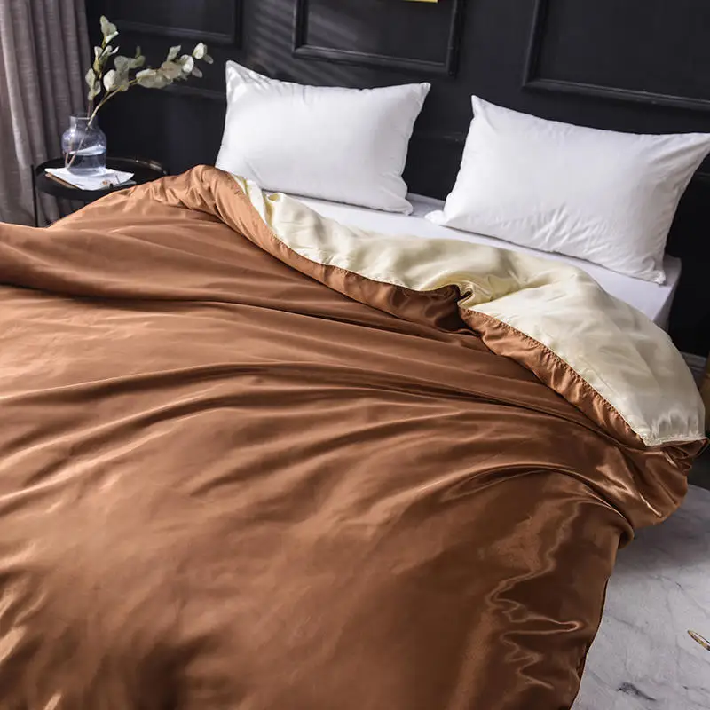 Двустороннее теплое и гладкое шелковое стеганое одеяло стильный постельный