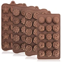 silikolove 4 pack flower shape silicone molds chocolate candy mold silicone mold for weddingfestival parties cake decoration