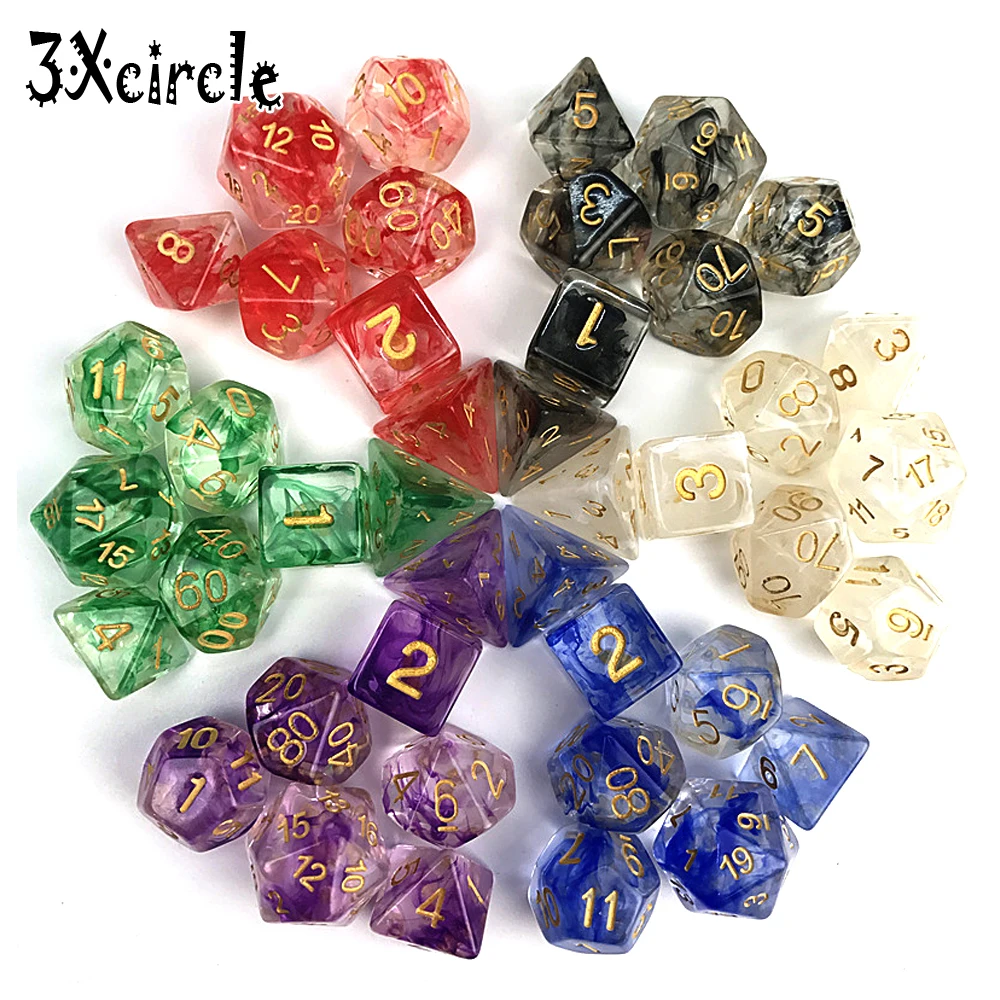 7 шт./компл. компьютерные игры набор искусственных многогранных костей для