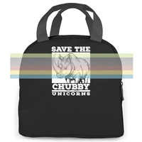save the chubby unicorns fat rhino animal mens new printing new hot women men portable insulated lunch bag adult
