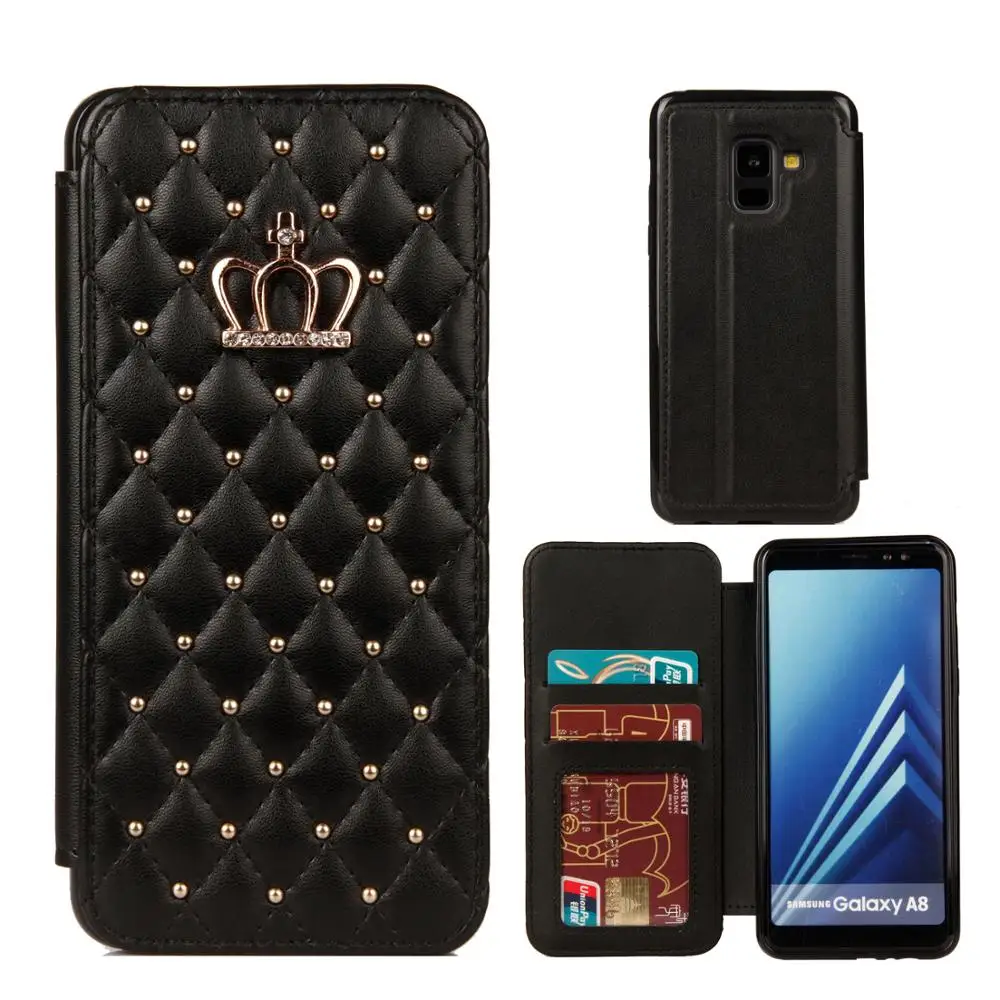 KISSCASE блестящая диадема кожаный телефон чехол для iPhone 7 XR X XS MAX Алмазный бумажник