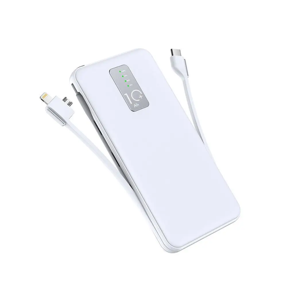 Cager 10000mAh power Bank 3A с кабелем 3 в 1 внешняя батарея для iphone samsung usb type C входным зарядным