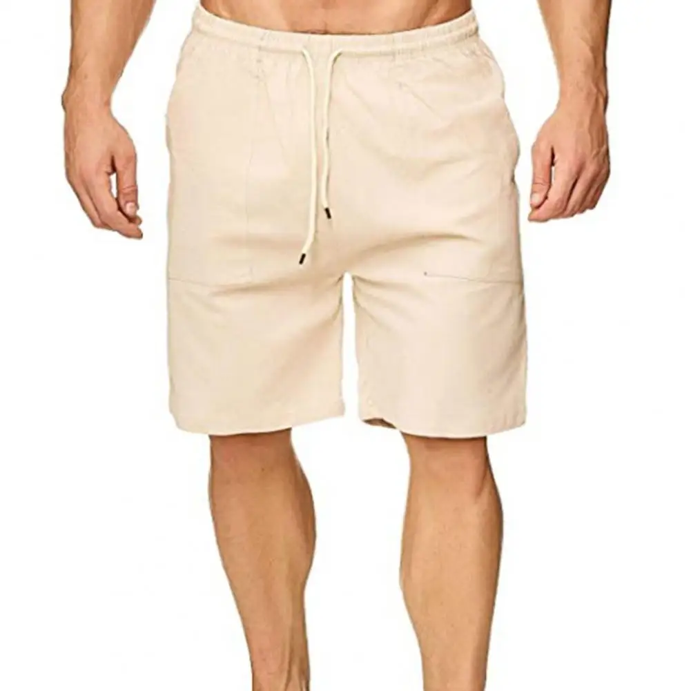 

Шорты мужские спортивные с завязками, повседневные однотонные свободные штаны до колена, с широкими штанинами, с двумя карманами, уличная о...