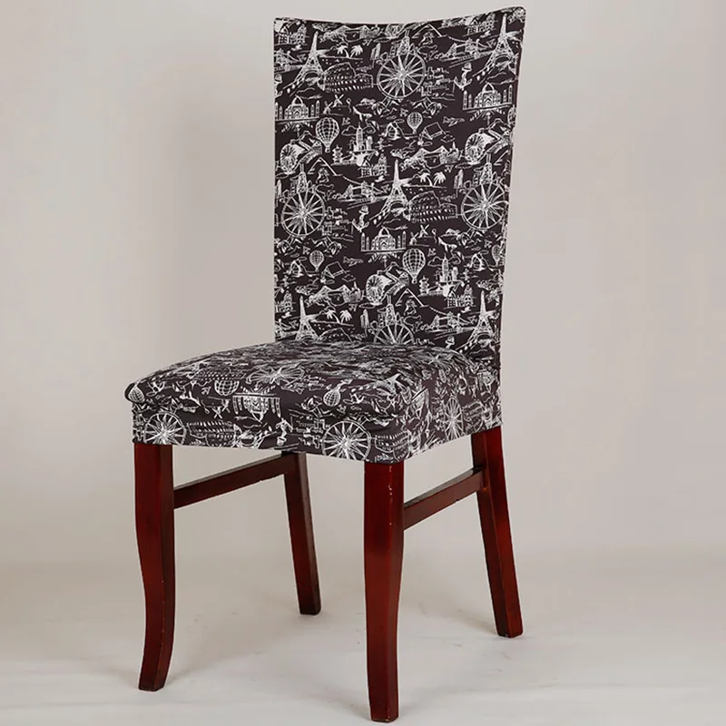Съемный нескользящий эластичный чехол для обеденного кресла из спандекса кухни