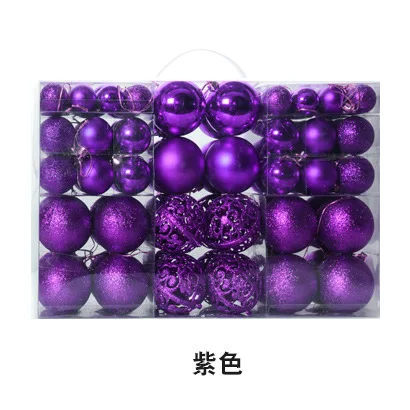Purple 100 шт., Рождественский шар, 4 типа, рождественские украшения, украшение для дома, Новогодняя подвеска, рождественские украшения для елки - Цвет: Purple