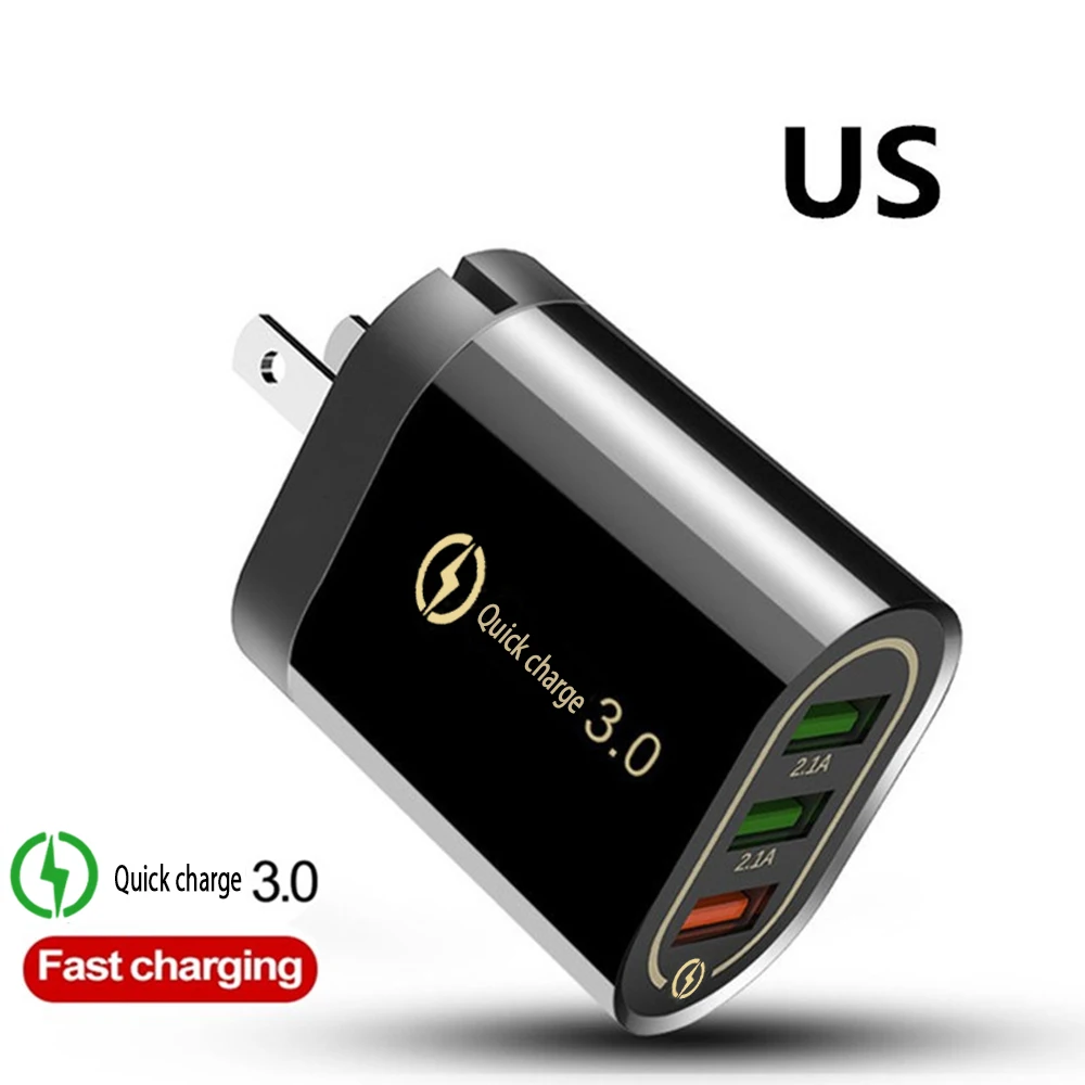 Быстрое зарядное устройство QC 3,0 USB зарядное устройство EU/US 5 V/3A для iphone 6 7 8 11 X huawei samsung Redmi Xiaomi зарядное устройство для мобильного телефона