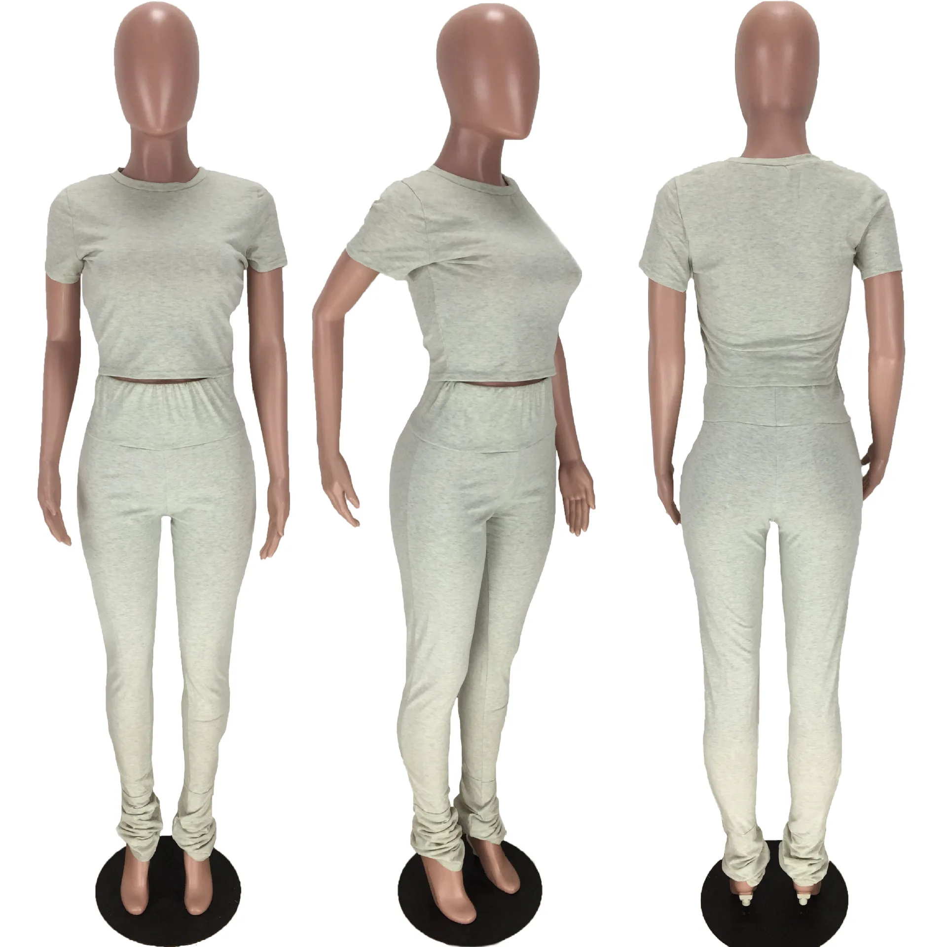 

HAOOHU Two Piece Set Summer Clother for Women Matching Sets Crop Top and Stacked Flare Pants Sweat Suits Lounge Wear Outfits