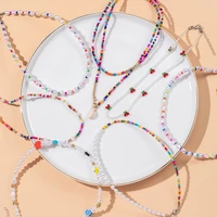 daxi bohemia handmade rainbow seed beads simple choker necklace womens fashion wild sweet colorful shell collar jewelry gifts