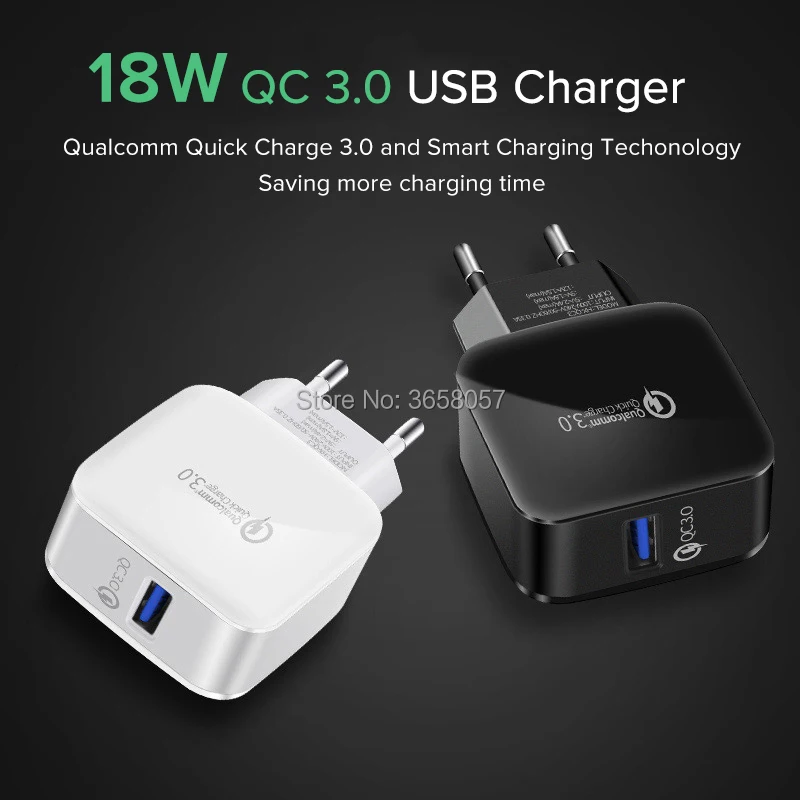 EU US Plug QC 3 0 быстрое настенное зарядное устройство Быстрая зарядка USB адаптер для