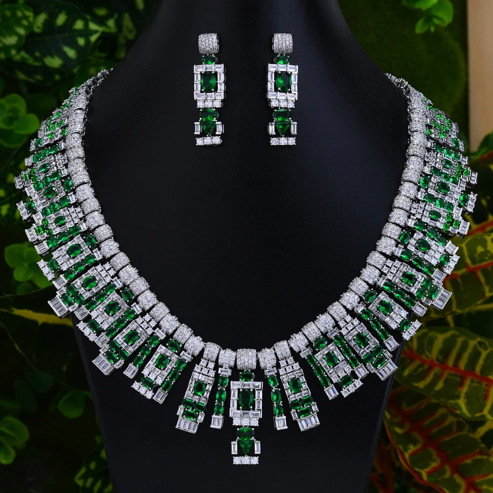 Женский набор украшений GODKI ювелирных изделий из серебра и серег с кубическим