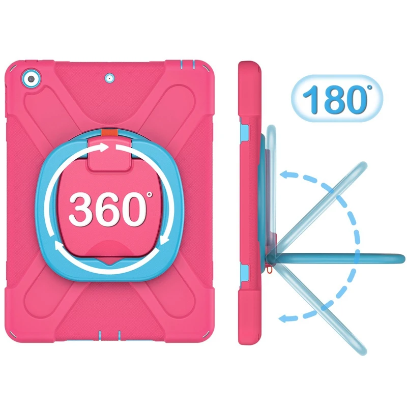 

for iPad 10.2 2019/2020 Case, Shockproof Silicone Rugged Case,with Handle Grip, Kickstand