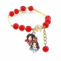 tafree heavenly official blessing anime character cute bracelet red bead rope chain epoxy adjustable acrylic bracelet couple