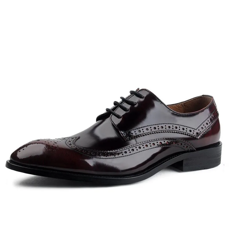Броги мужские обувь в британском стиле резные деловые туфли кожаные