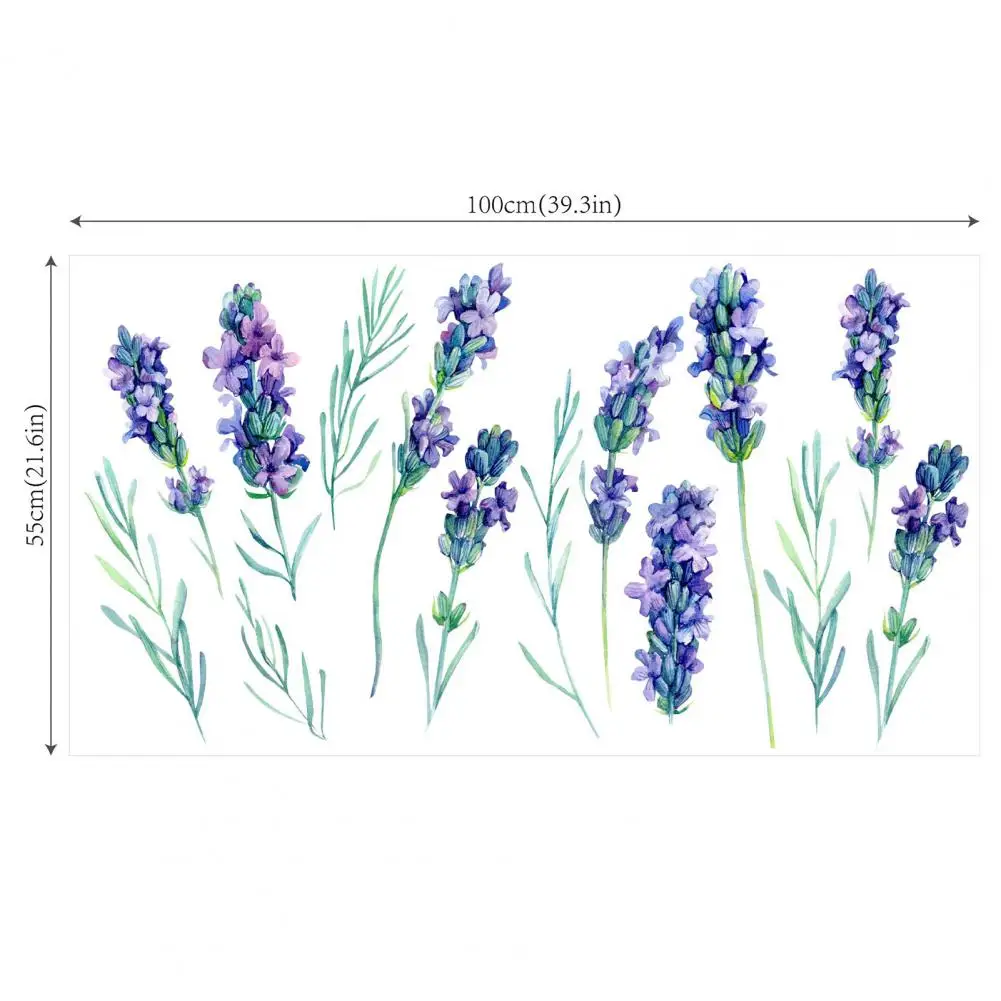 

Lavender Wall Sticker Exquisite Removable PVC Lavender Wall Decal Paper for Home Bedroom Living Room TV Background