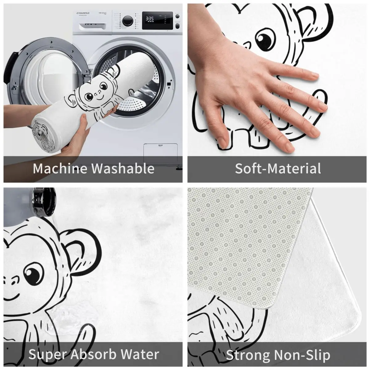 Коврик с рисунком обезьяны для входа в кухню или спальню