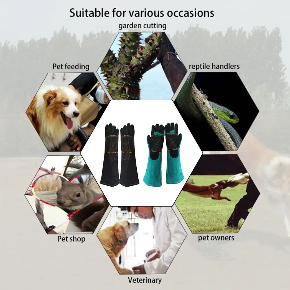 

Pet Gloves Bite-resistant Gloves Two-layer Leather Support Pad Dog Cat Cutting-proof Anti-thorn Pet Gloves Pet Handling Gloves