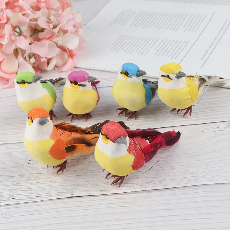 

1Pc Mini Fake Birds Artificial Foam Feathers DIY Party Crafts Ornaments Home Party Wedding Decorative Props Garden Decoration