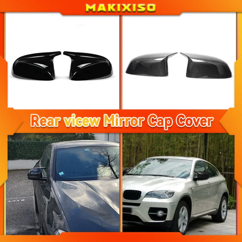 

High Quality Carbon Fiber Look Black Side Mirror Covers M Style Replacement for BMW X3 G01 X4 G02 X5 G05 2018 2019 2020 2021