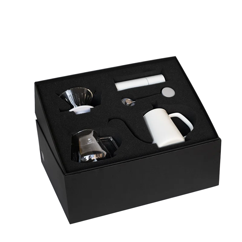 

Full Set of Pour-over Coffee Gift Box Household Dripping Hand Wash Pot Coffee Grinder Filter Cup, Etc.