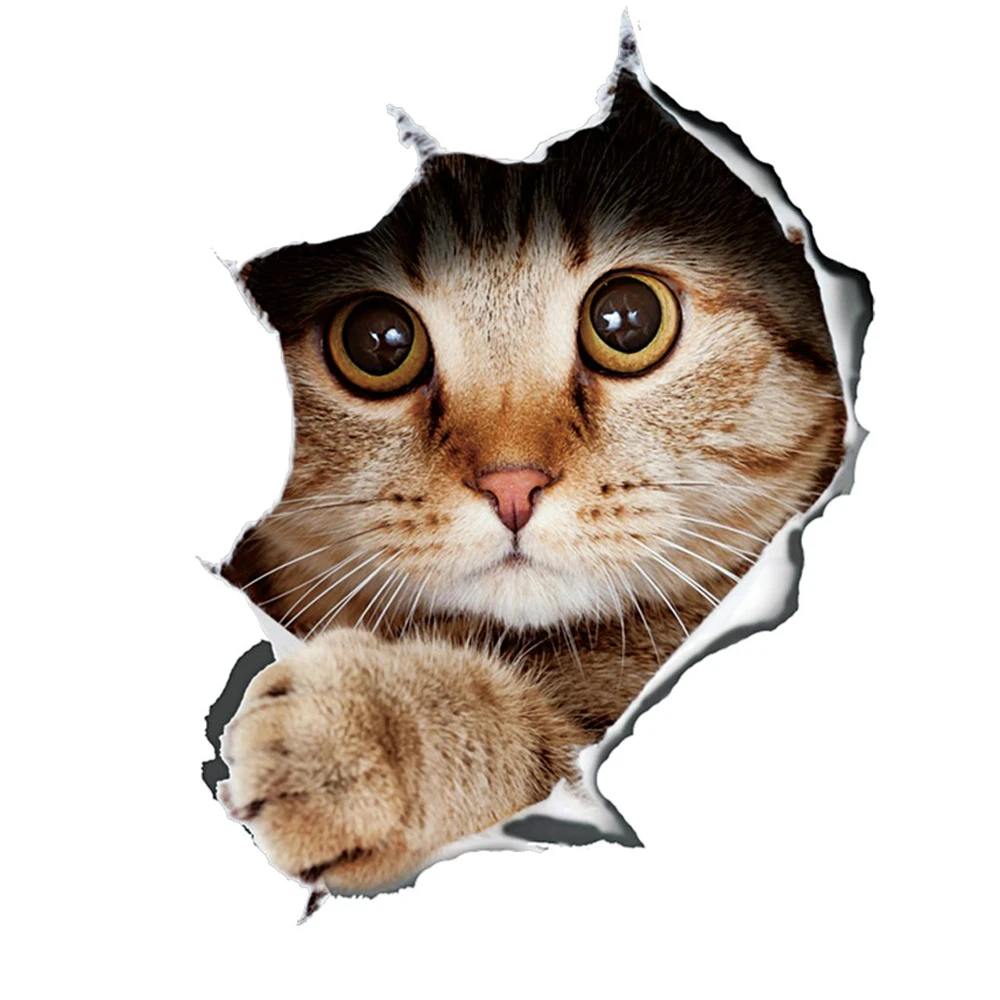 

PLAY COOL Fashion 3D Cat Car Sticker Automobiles Motorcycles Exterior Accessories Vinyl Decals for Bmw Audi Ford