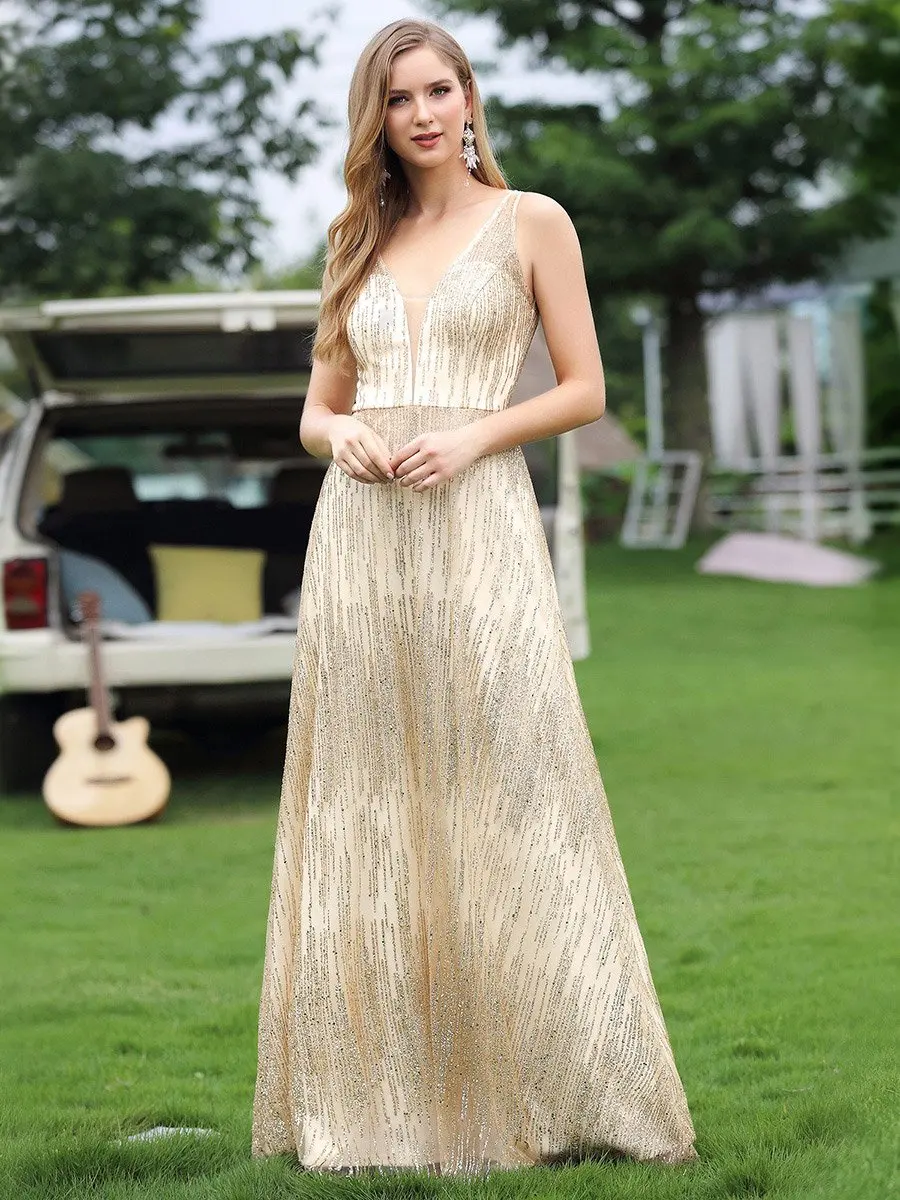 

Ever Pretty Bright Sequin Deep V-neck Sleeveless Wholesale Evening Dresses Vestidos De Gala