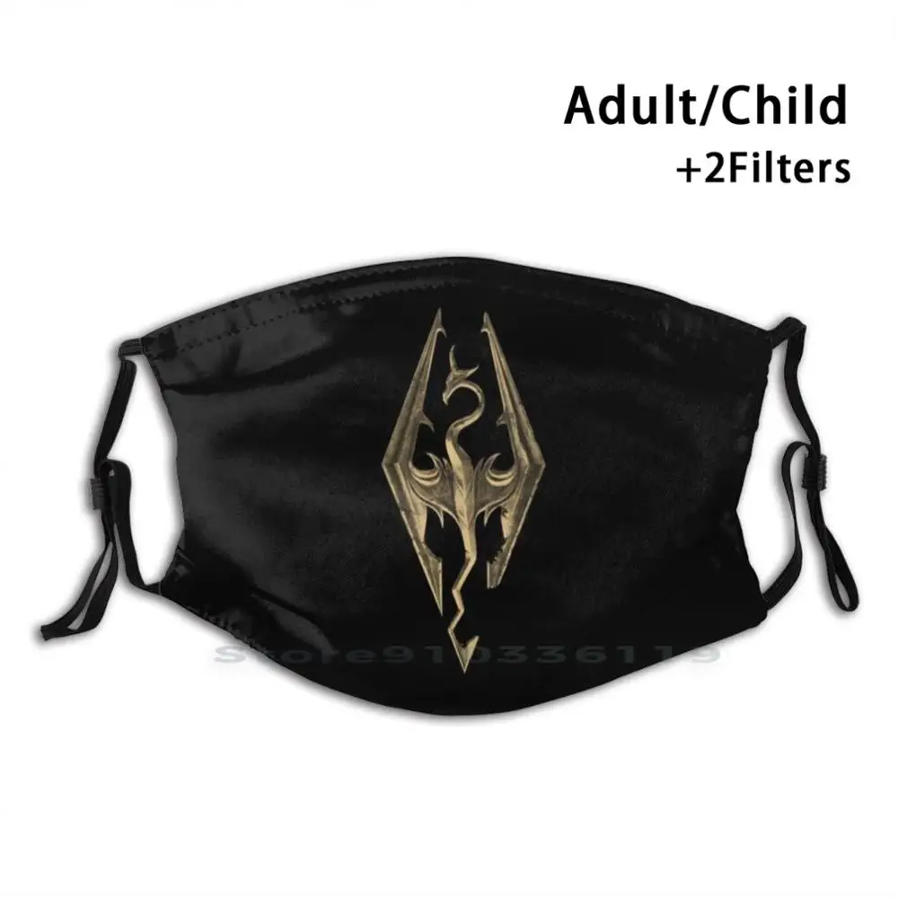 

Skyrim Seal Of Akatosh Print Reusable Pm2.5 Filter DIY Mouth Mask Kids Elder Scrolls Elder Scrolls 5 Skyrim Dragon Dragonborn