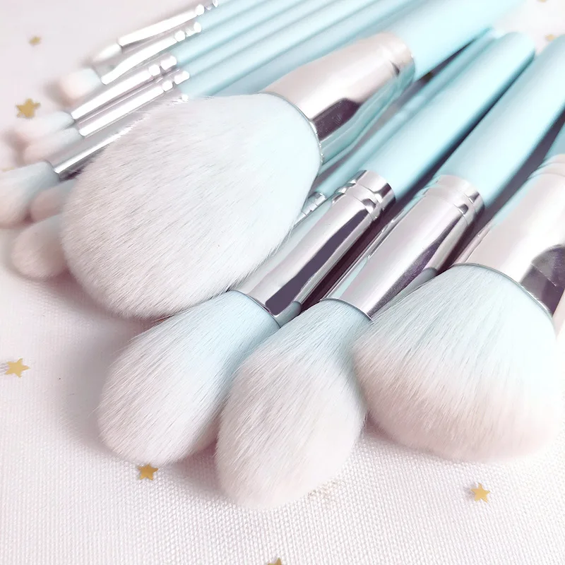 Набор кистей для макияжа Профессиональные Нейлоновые кисточки с синей ручкой