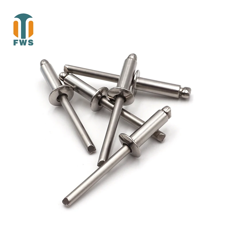 

50 шт. M4.8 20-35 мм DIN EN ISO 15983 GB/T 12618,4 заклепки из нержавеющей стали с открытым концом, заклепки с выступающей головкой