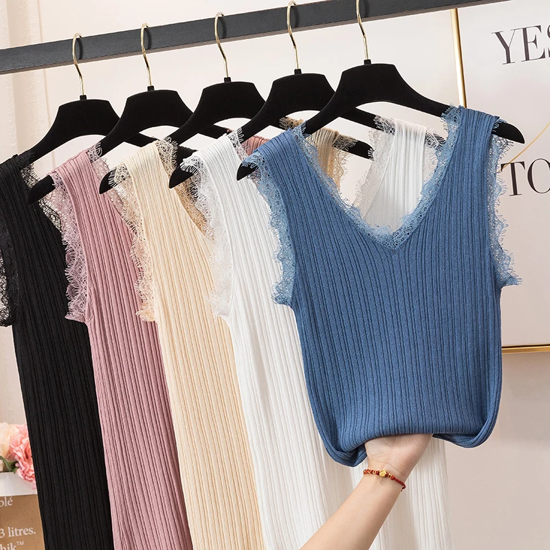 Женская универсальная трикотажная рубашка из ледяного шелка жилет без рукавов с