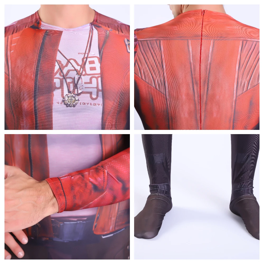 Костюм стражи Галактики мужской с 3D принтом боди супергероя звезды Лорд зентай