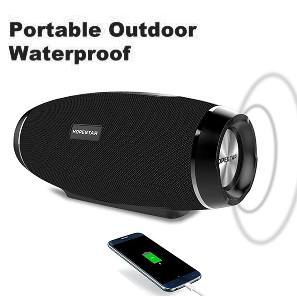 Многофункциональный HOPESTAR H1 40 Вт беспроводной портативный Bluetooth динамик Мобильный фонарик с питанием водонепроницаемый плеер с тяжелыми басами