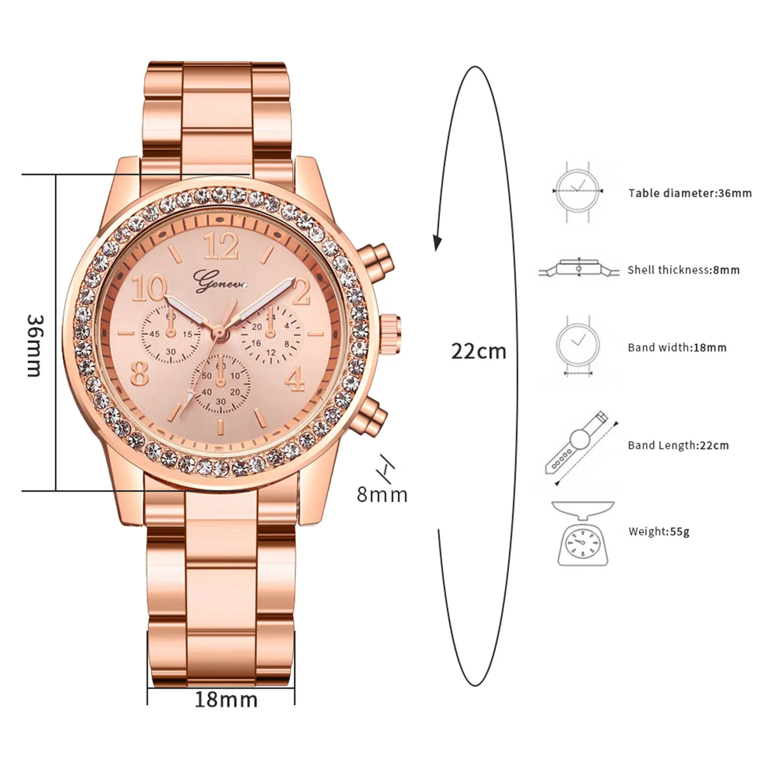 

Watch For Women Fashion Relgio Clock Stainless Steel Casual Dress Wrist Crystal Reloj Mujer Montre Femme 2021